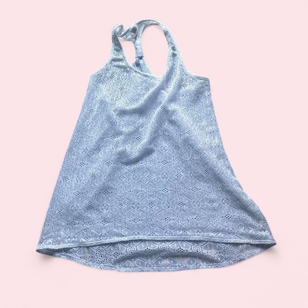 Vintage Large OP White Crochet Racerback Tank Top